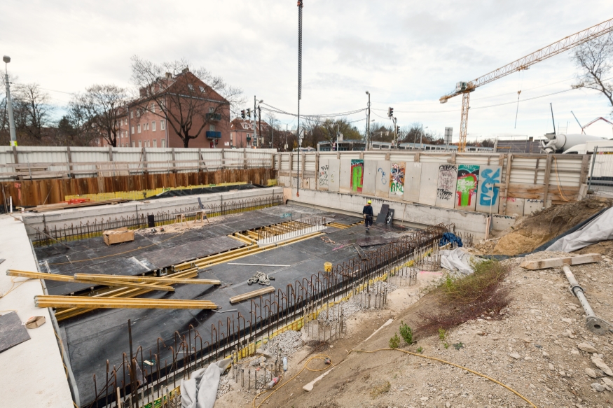 U-Bahn Bauabschnitt U1 Bereich Alaudagasse, Favoritenstraße, November 2015