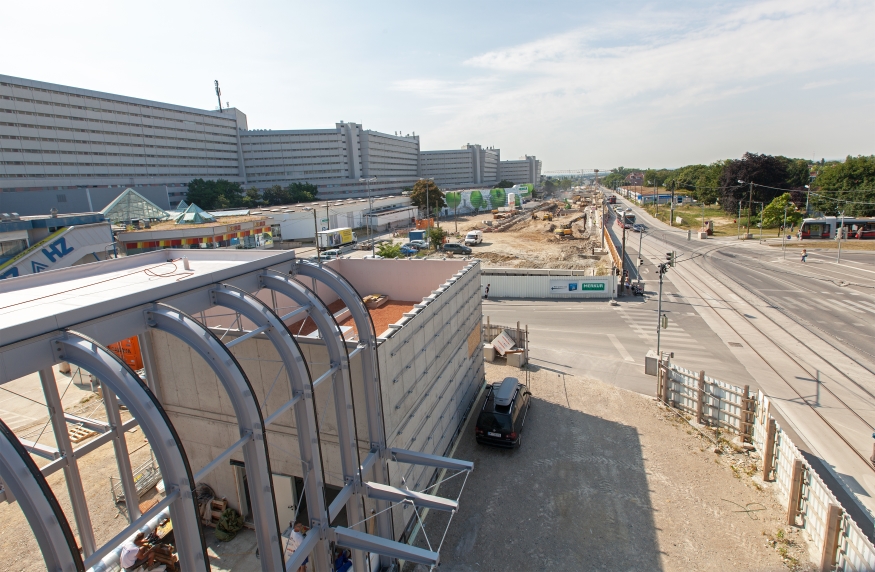 U-Bahn Bauabschnitt U1 Bereich Alaudagasse, Station ist im Entstehen, Juli 15