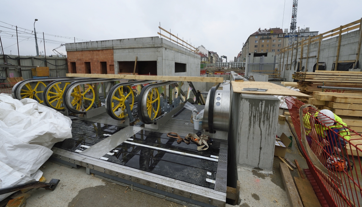 Baustelle der U1-Verlängerung, Bauabschnitt bei der künftigen Station Altes Landgut,