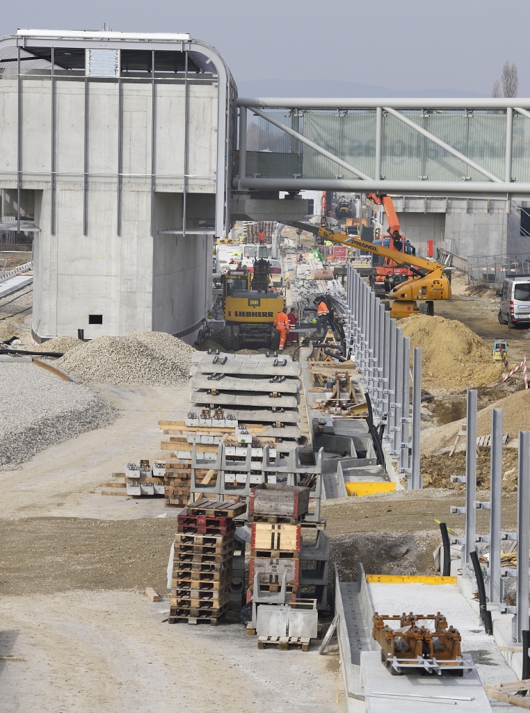 Baustelle der U1-Erweiterung, Bauabschnitt Oberlaa,