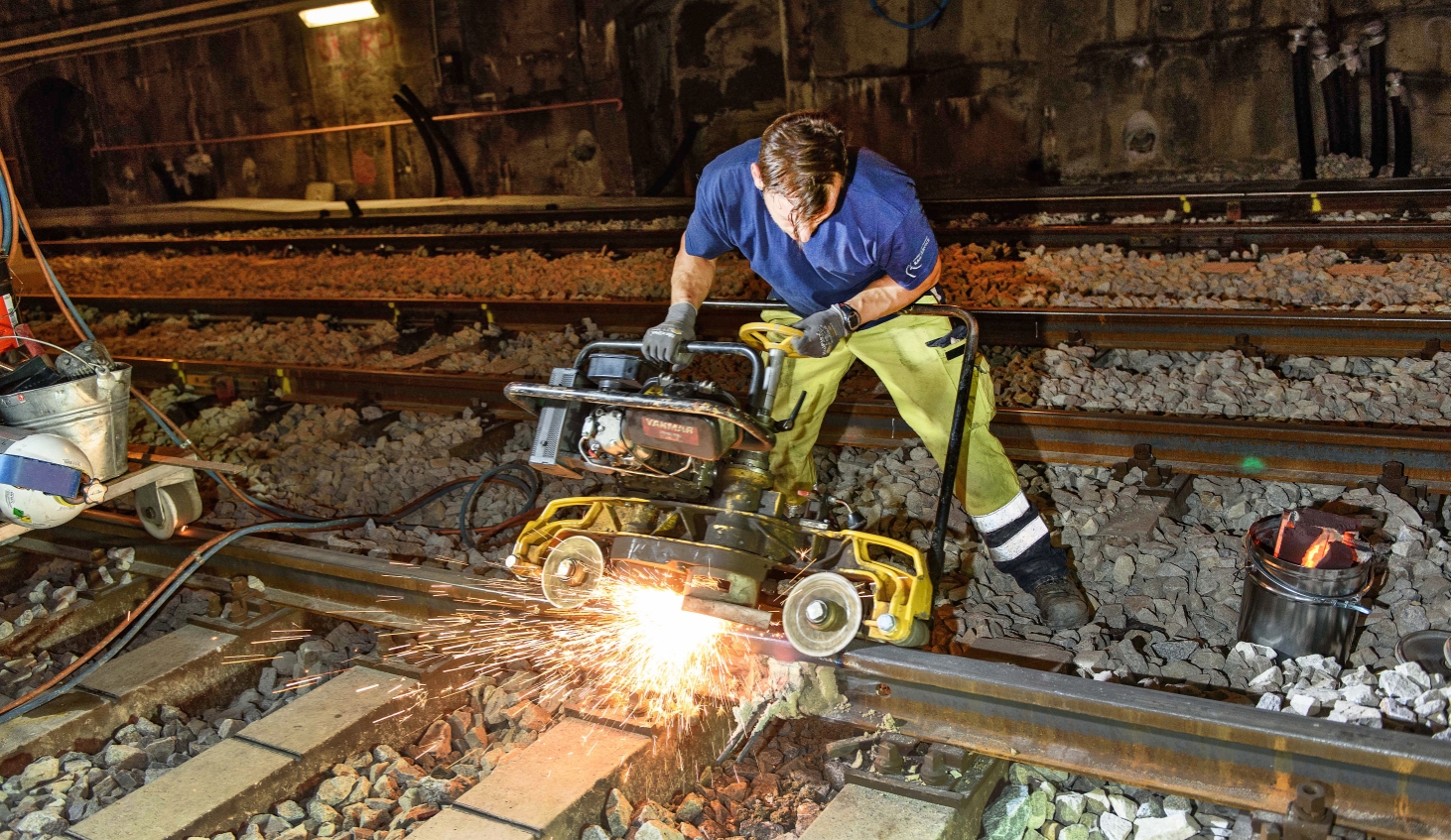 Gleisbauarbeiten im Rahmen der U4-Modernisierung.