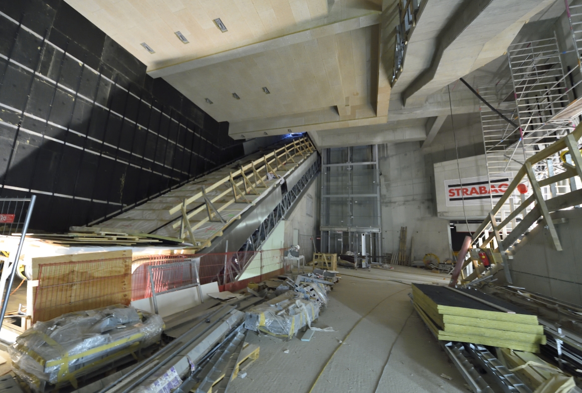 Baustelle der U1-Verlängerung, Bauabschnitt Troststraße.