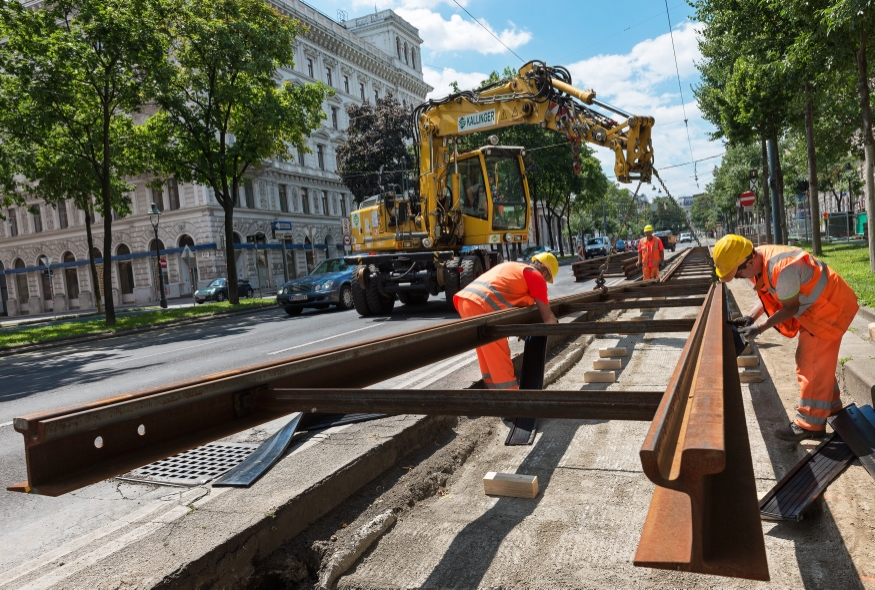 Gleisbauarbeiten Schottenring, 9.Juli 2016