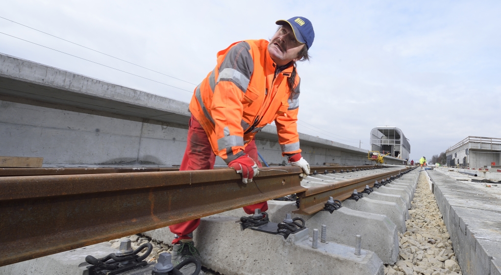 Baustelle der U1-Erweiterung, Bauabschnitt Oberlaa,