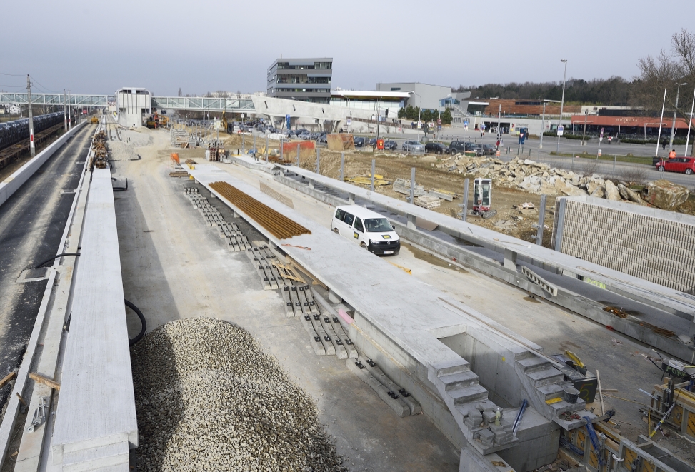 Baustelle der U1-Erweiterung, Bauabschnitt Oberlaa,