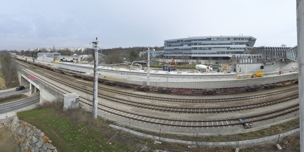 Baustelle der U1-Erweiterung, Bauabschnitt Oberlaa,