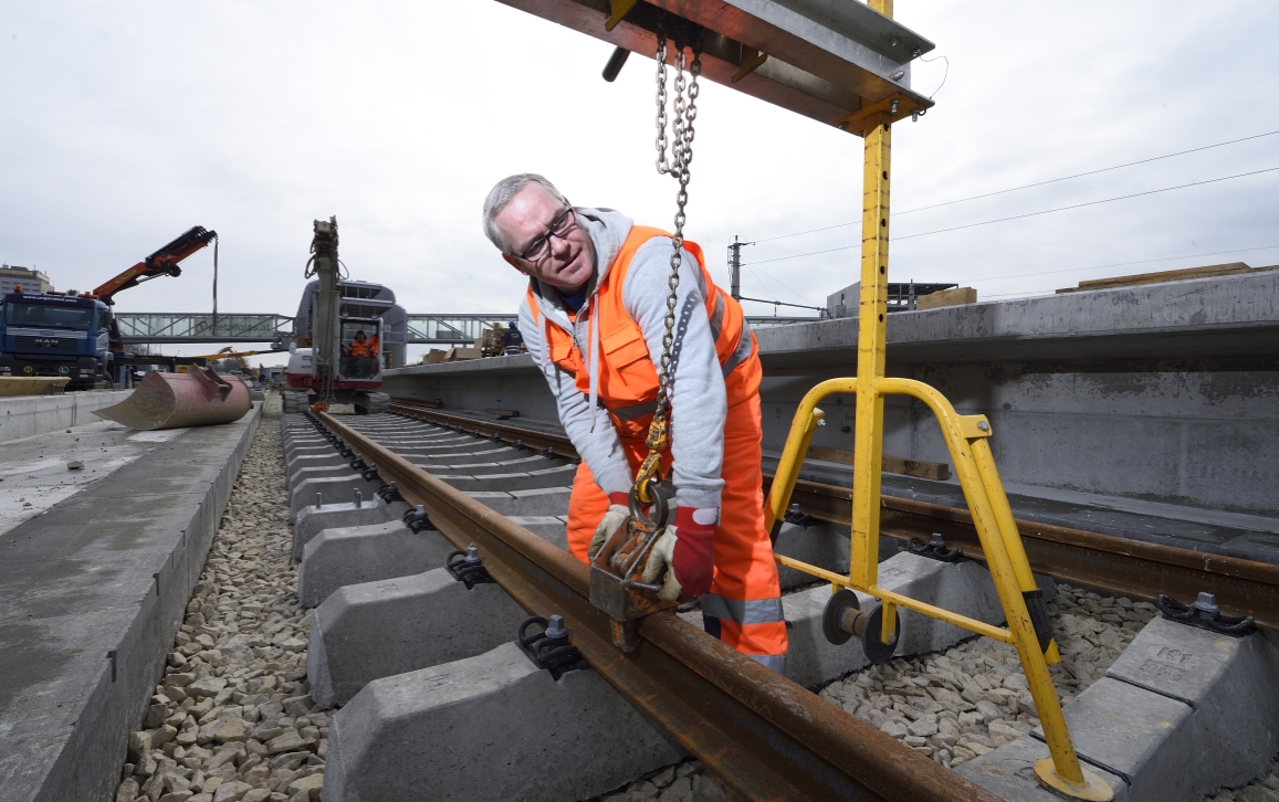 Baustelle der U1-Erweiterung, Bauabschnitt Oberlaa,