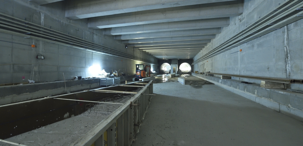 Baustelle der U1-Verlängerung, Bauabschnitt bei der künftigen Station Altes Landgut,