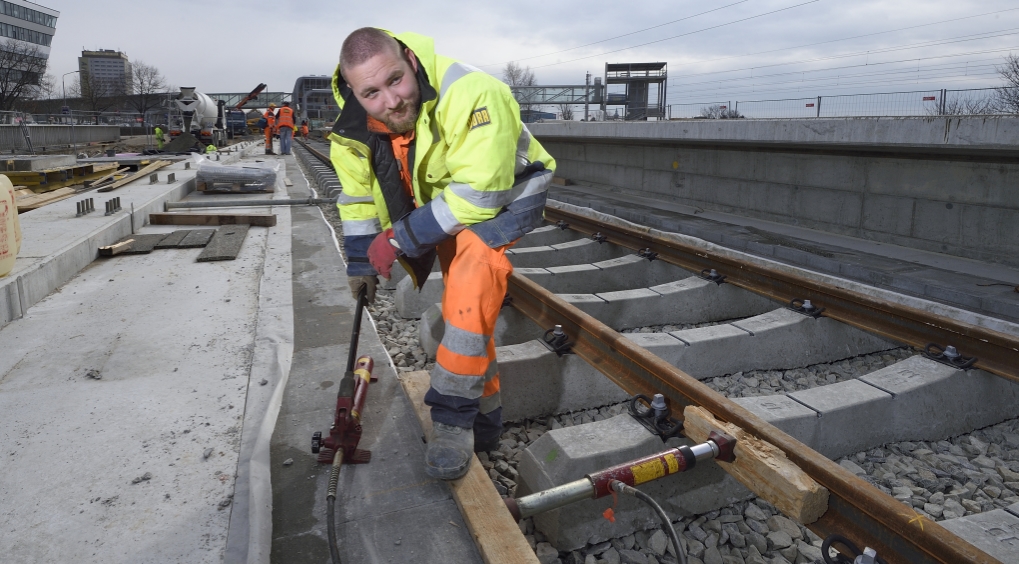 Baustelle der U1-Erweiterung, Bauabschnitt Oberlaa,