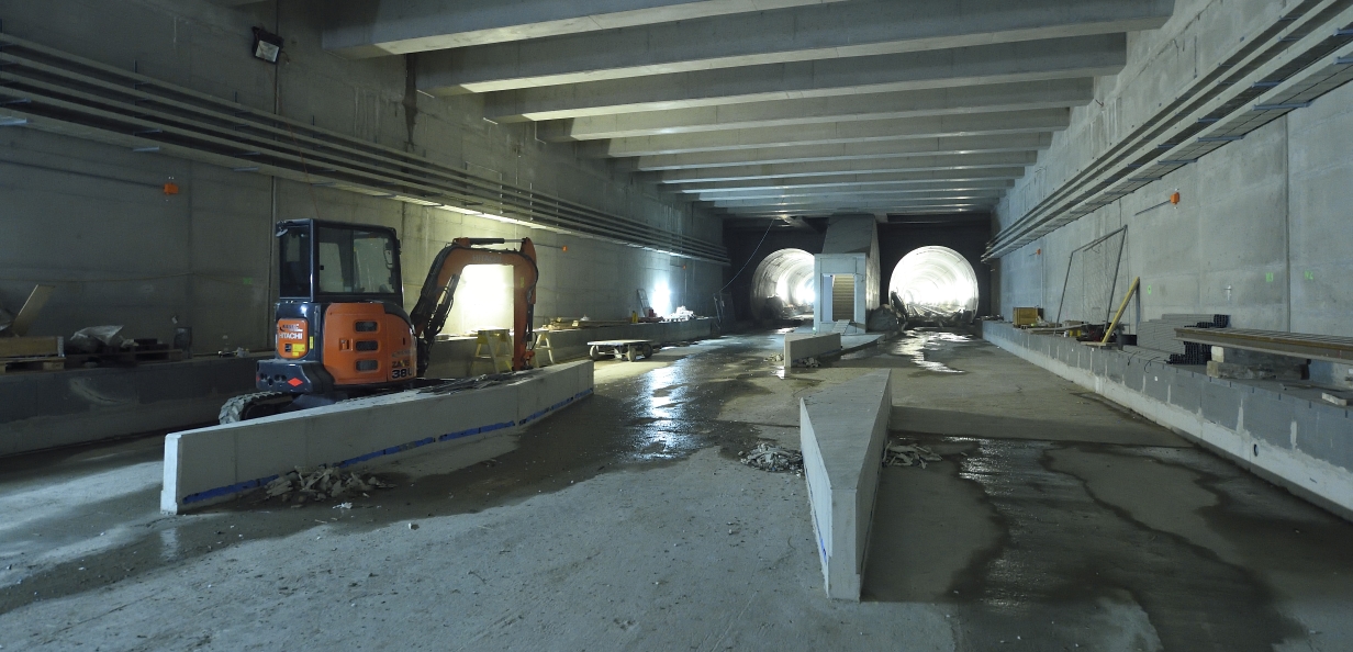 Baustelle der U1-Verlängerung, Bauabschnitt bei der künftigen Station Altes Landgut,