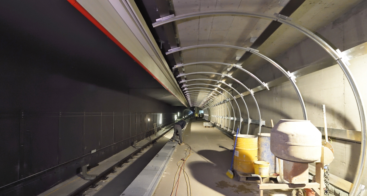 Baustelle der U1-Verlängerung, Bauabschnitt Troststraße.