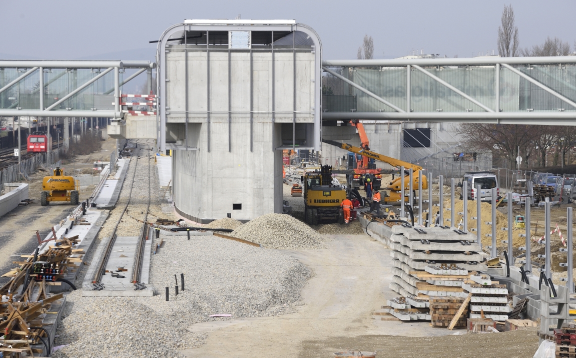 Baustelle der U1-Erweiterung, Bauabschnitt Oberlaa,