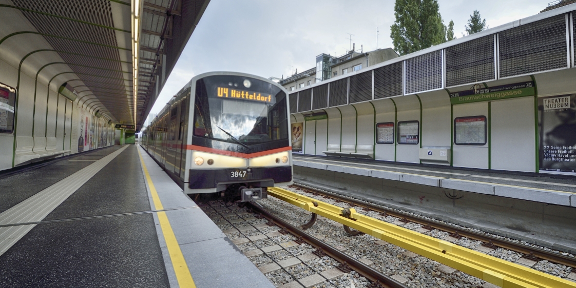 Nach 128 Bauzzeit steht die U4 wieder auf der gesamten Strecke zur Verfügung. Im Bild die sanierte Station Braunschweiggasse,