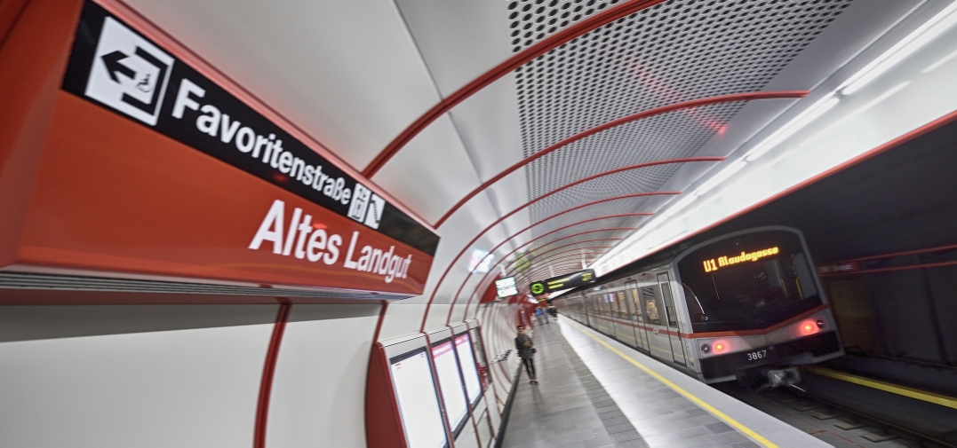 Neue Station Altes Landgut der U1 nach der Verlängerung nach Oberlaa.