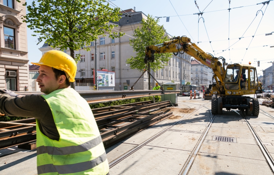 Gleissanierung Hernalser Hauptstraße für die Linie 43