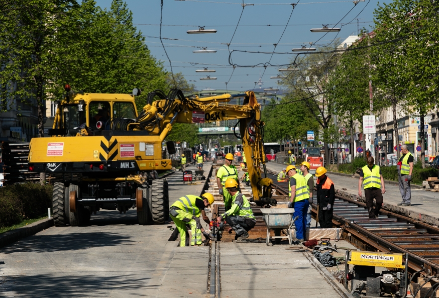 Gleissanierung Hernalser Hauptstraße für die Linie 43