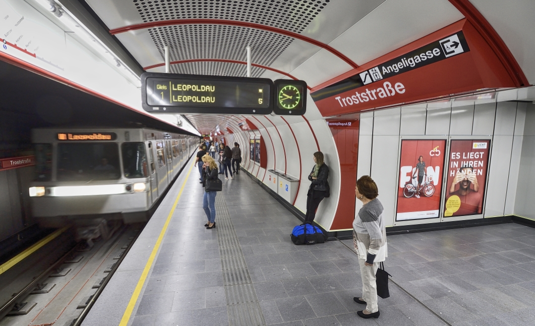 Neue Station Troststraße der U1 nach der Verlängerung nach Oberlaa.