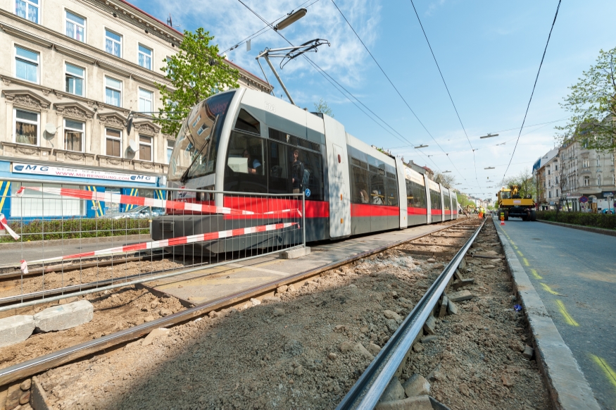 Beginn Gleissanierung Hernalser Hauptstraße der Linie 43