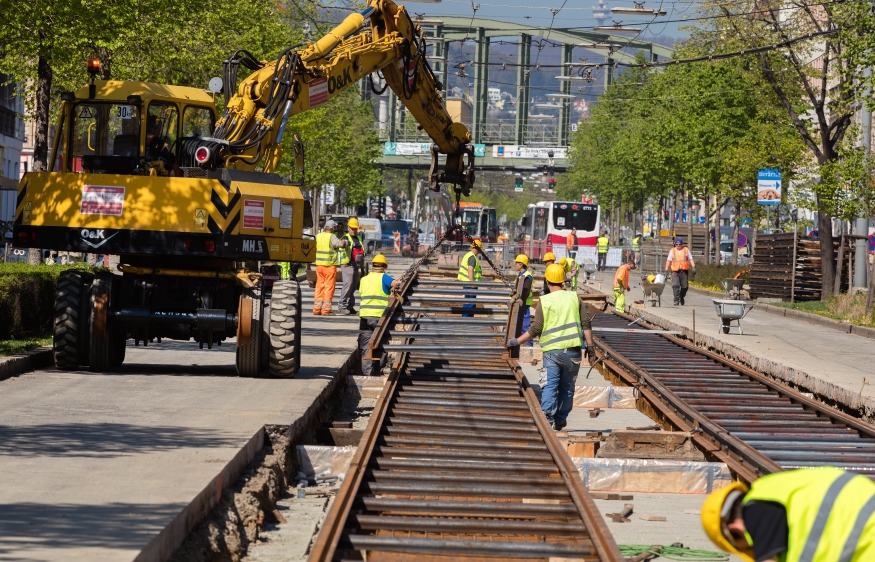 Gleissanierung Hernalser Hauptstraße für die Linie 43