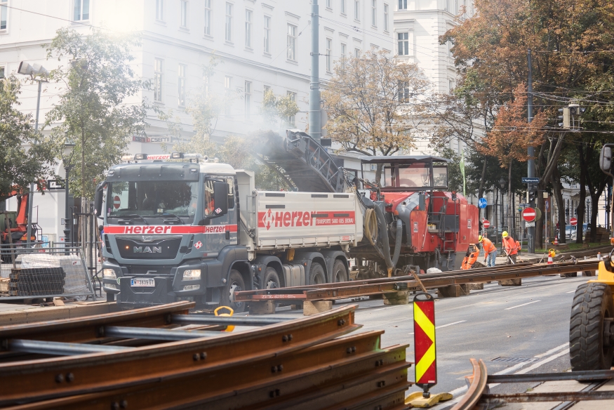 Gleisbauarbeiten Schottenring Börse