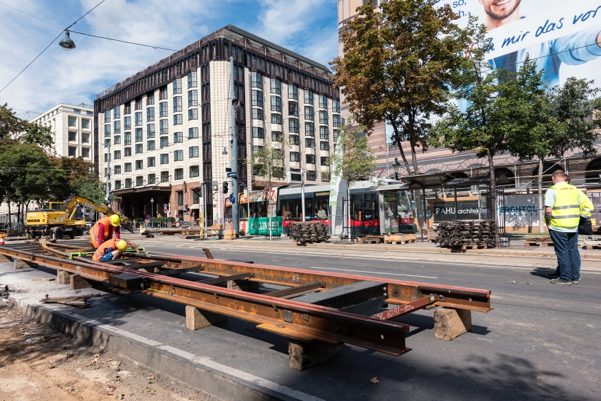 Gleisbauarbeiten Schottenring Börse