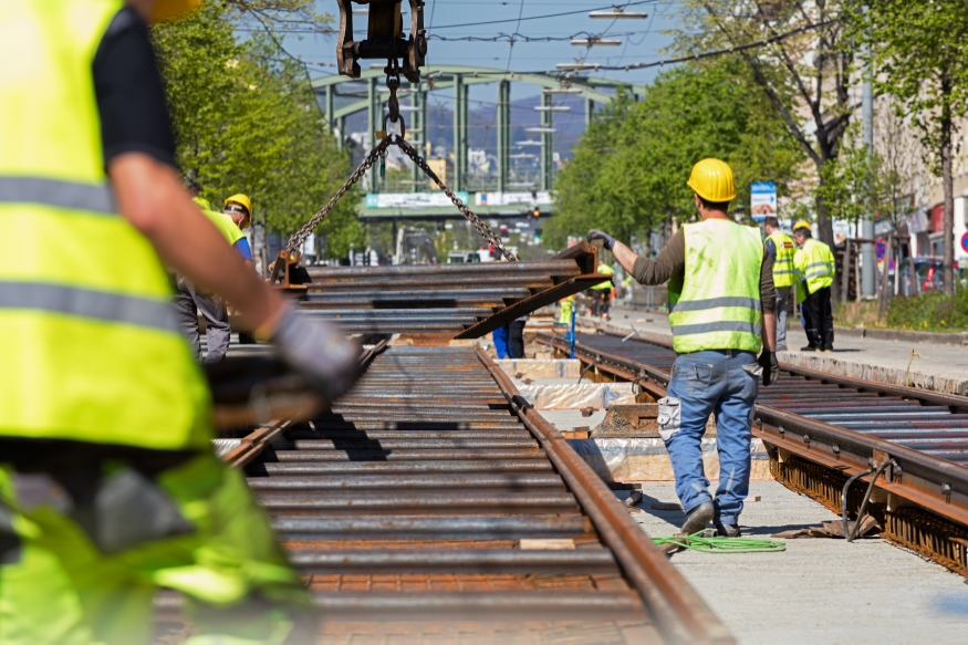 Gleissanierung Hernalser Hauptstraße für die Linie 43