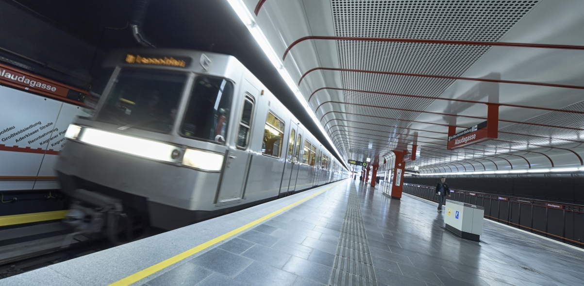 Neue Station Alaudagasse der U1 nach der Verlängerung nach Oberlaa.