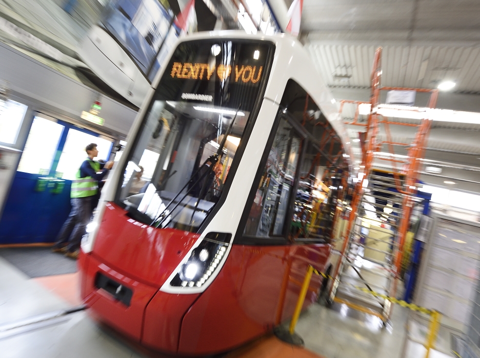 Präsentation der ersten Flexity Straßenbahn für Wien.