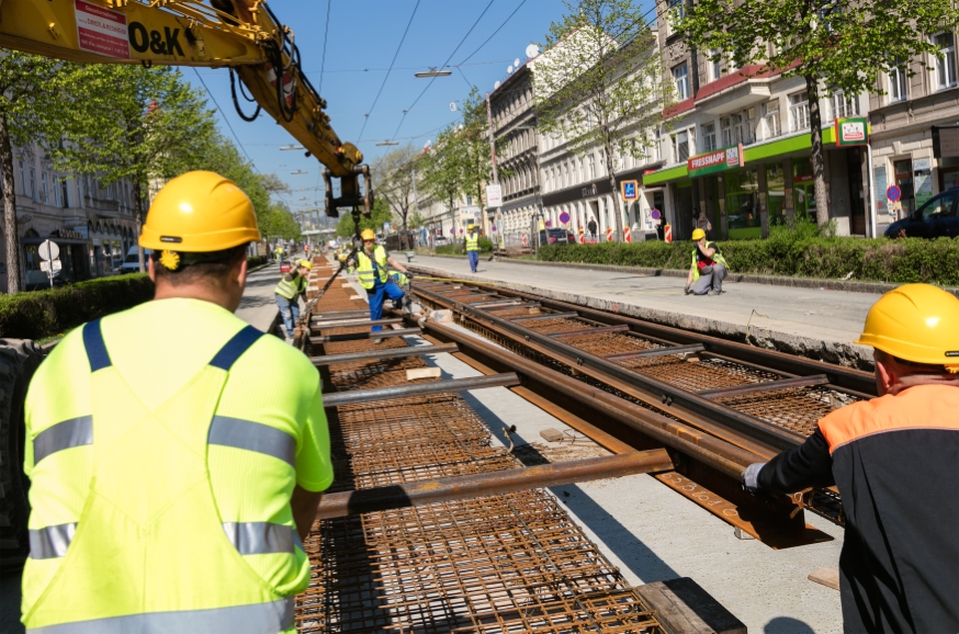 Gleissanierung Hernalser Hauptstraße für die Linie 43