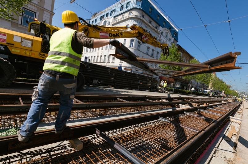 Gleissanierung Hernalser Hauptstraße für die Linie 43