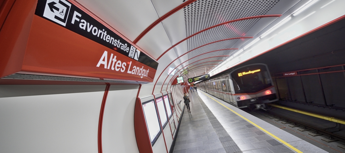 Neue Station Altes Landgut der U1 nach der Verlängerung nach Oberlaa.