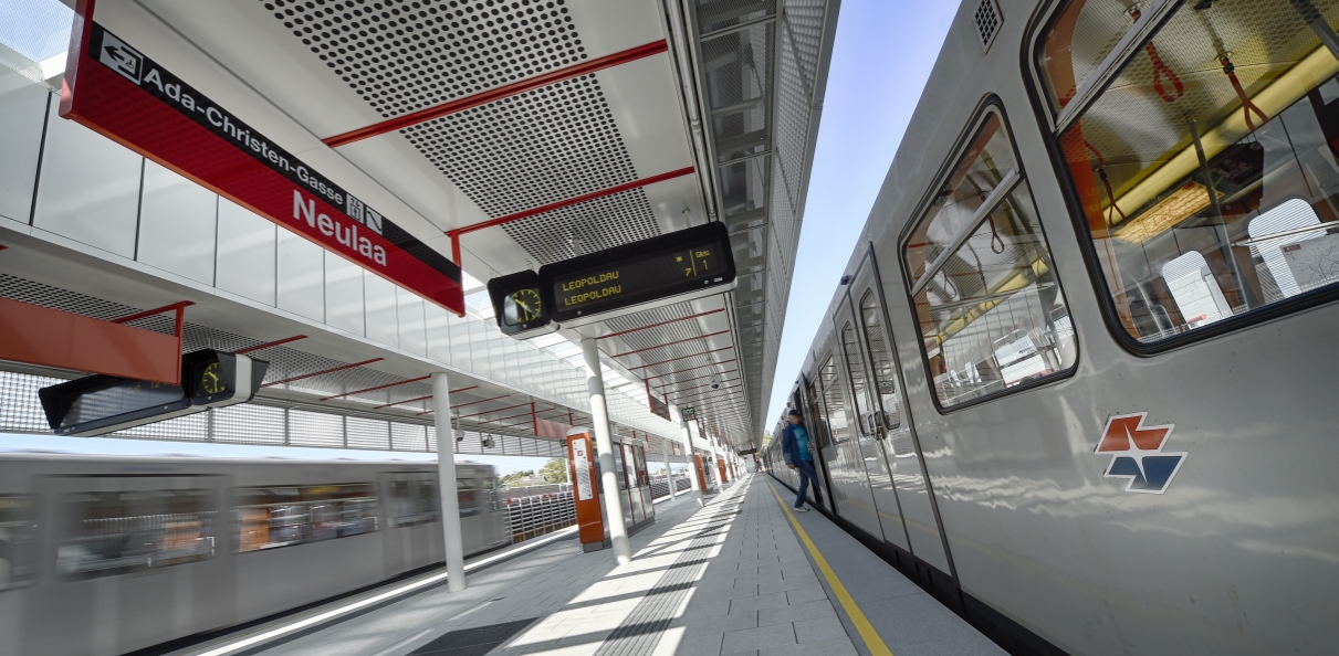 Neue Station Neulaa der U1 nach der Verlängerung nach Oberlaa.