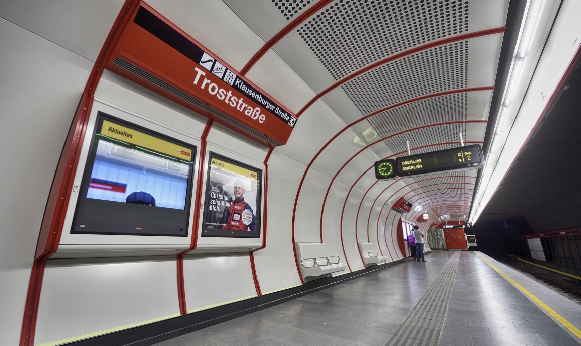 Neue Station Troststraße der U1 nach der Verlängerung nach Oberlaa.