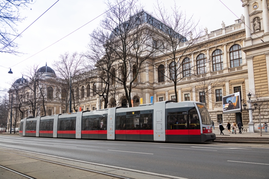 Linie D am Uni Ring Fahrtrichtung Hauptbahnhof