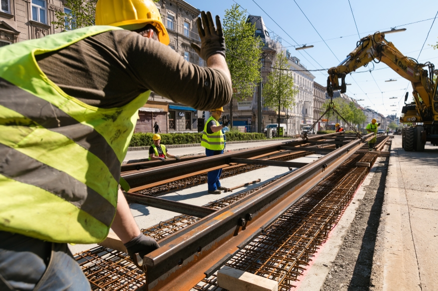 Gleissanierung Hernalser Hauptstraße für die Linie 43