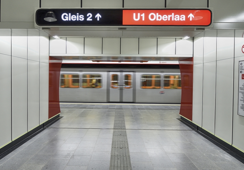 Neue Station Altes Landgut der U1 nach der Verlängerung nach Oberlaa.