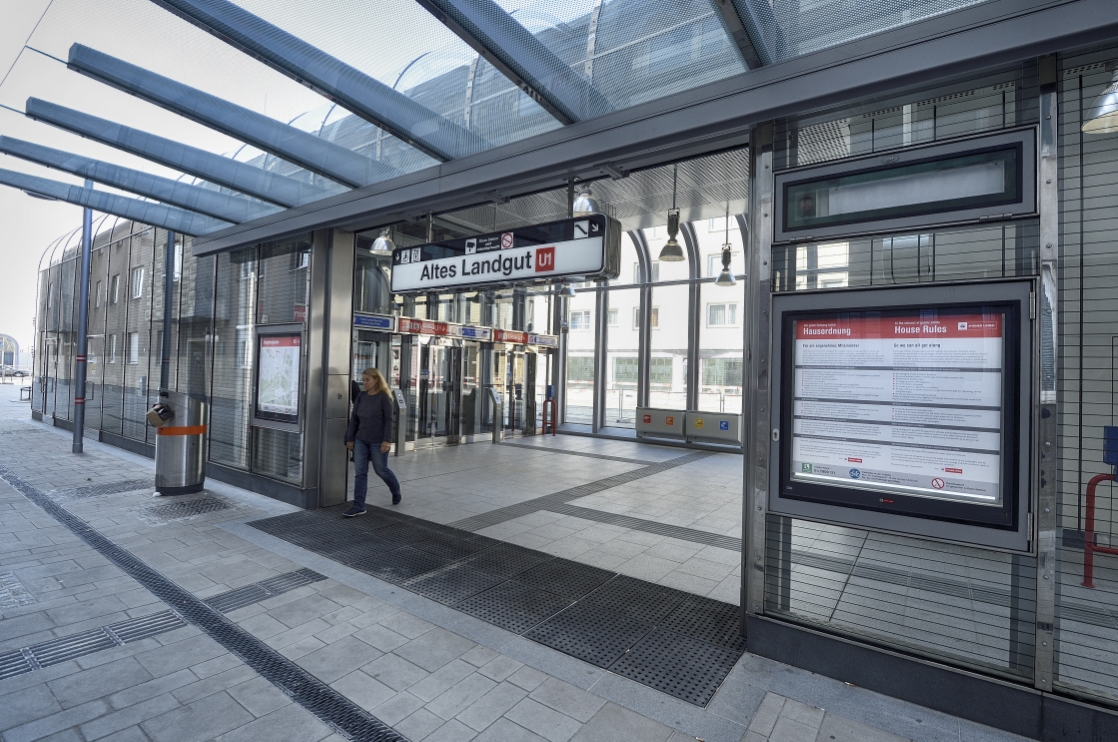 Neue Station Altes Landgut der U1 nach der Verlängerung nach Oberlaa.