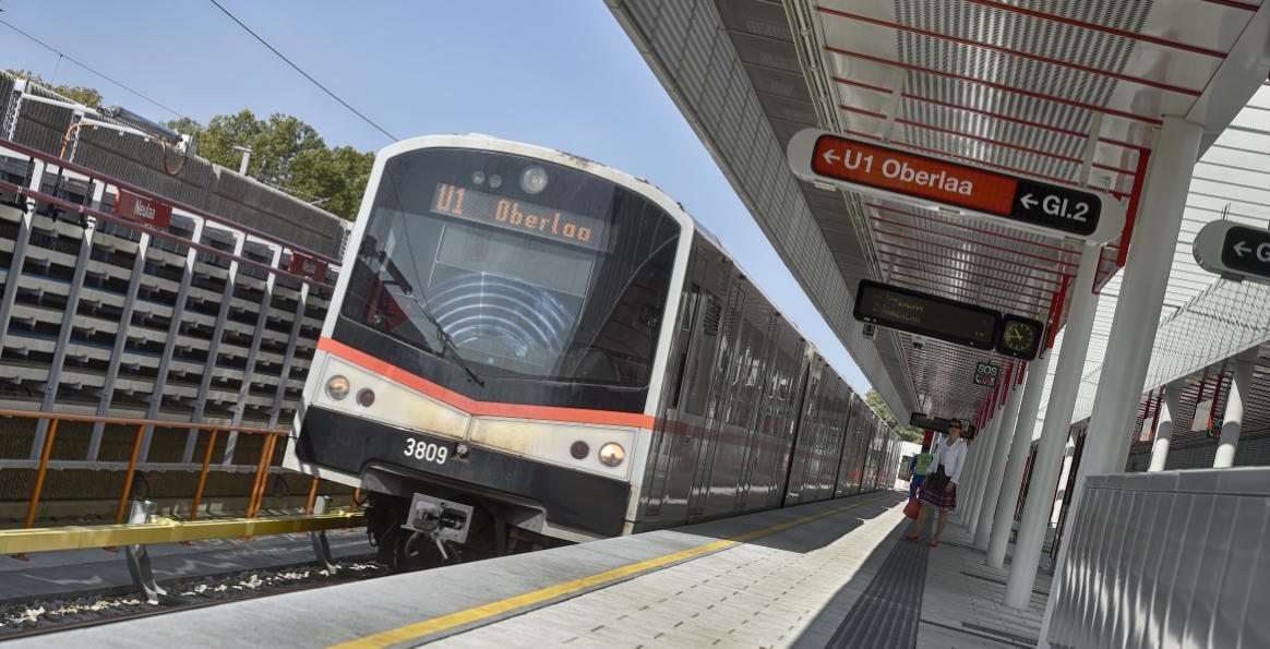 Neue Station Oberlaa der U1 nach der Verlängerung nach Oberlaa.