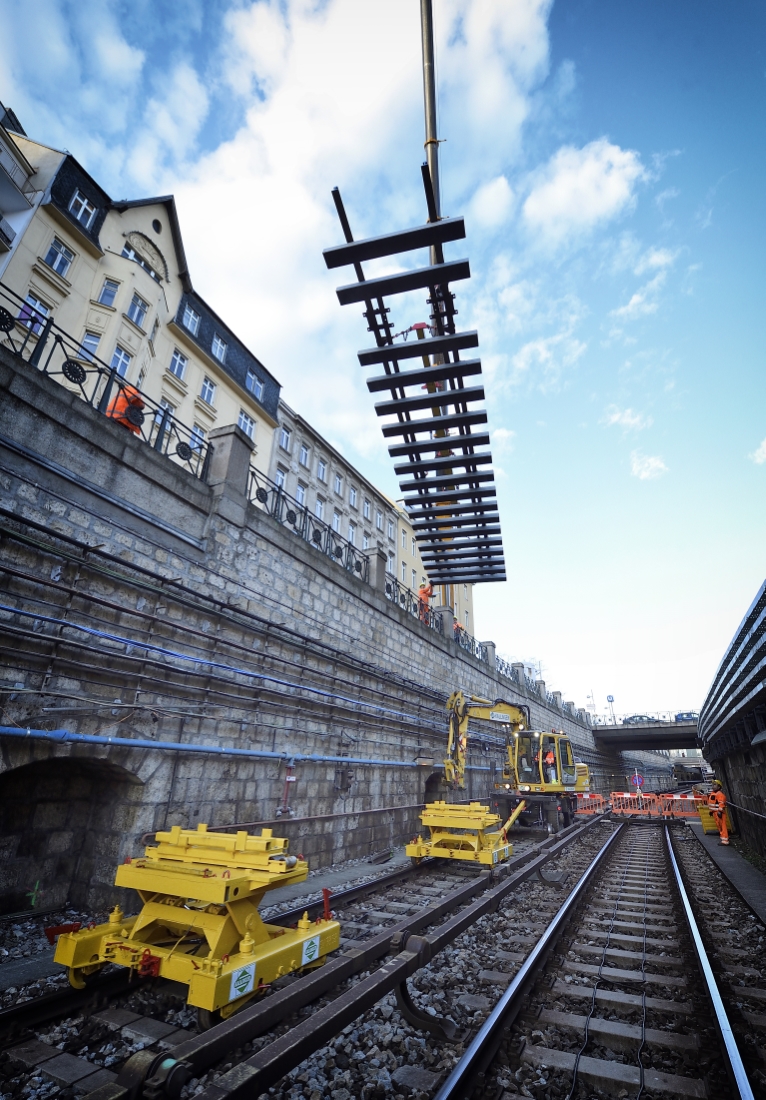 Zwischen den Stationen Pilgramgasse und Margaretengürtel wird im Zuge der U4 Modernisierung eine Weichenanlage gebaut.