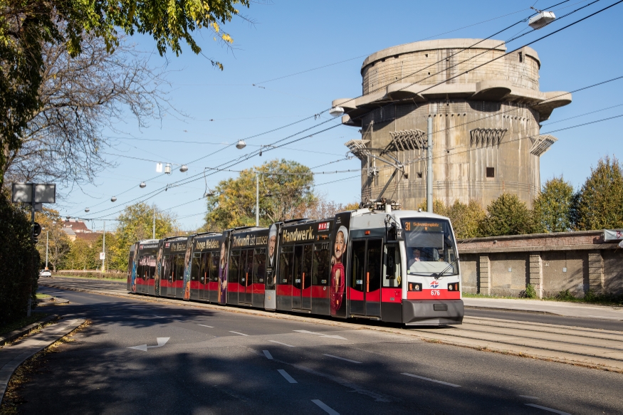 Linie 31 Brünnerstraße, Marchfeldkanal Fahrtrichtung Schottenring