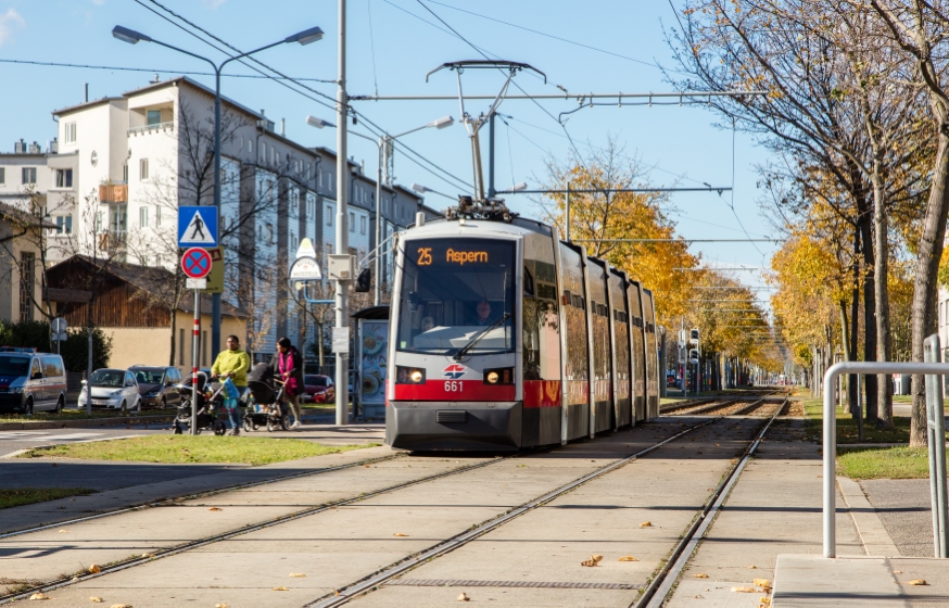 Linie 25  Fahrtrichtung Aspern