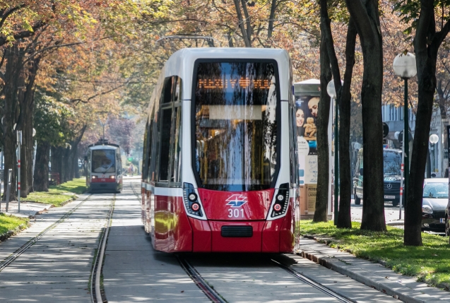 Flexity Pressefahrt am Franz Josefs Kai