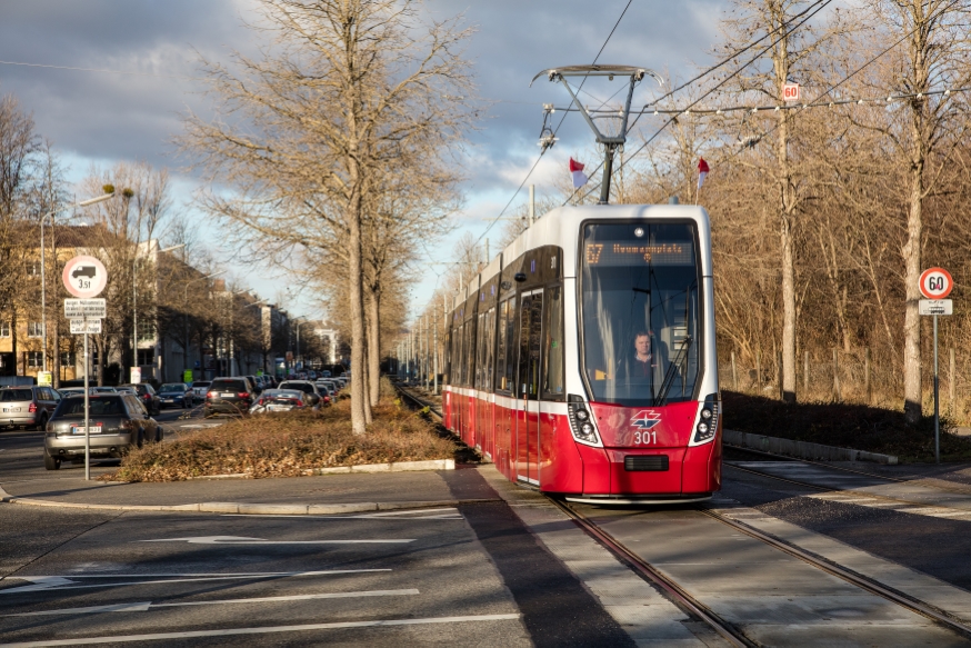 Flexity D 301 Linie 67 Fahrtrichtung Reumannplatz