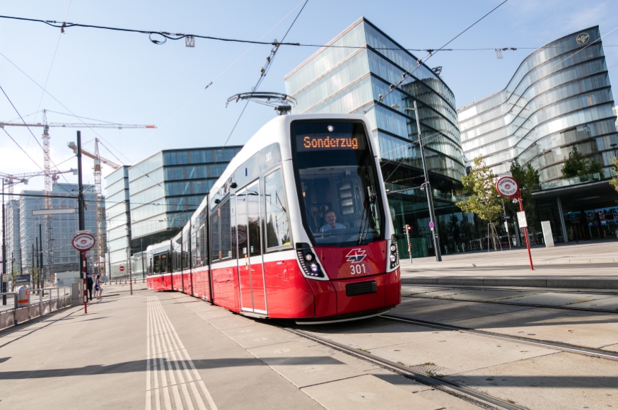 Flexity Pressefahrt Quartier Belvedere