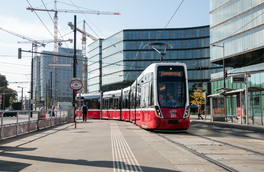 Flexity Pressefahrt Quartier Belvedere