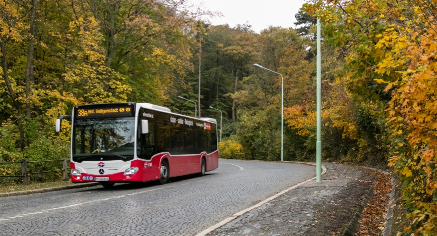 Buslinie 38A Höhenstraße Fahrtrichtung Heiligenstadt