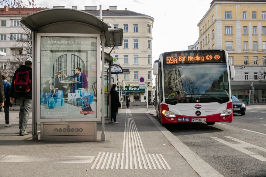 Buslinie 59A Station Arbeitergasse Gürtel Fahrtrichtung Meidling