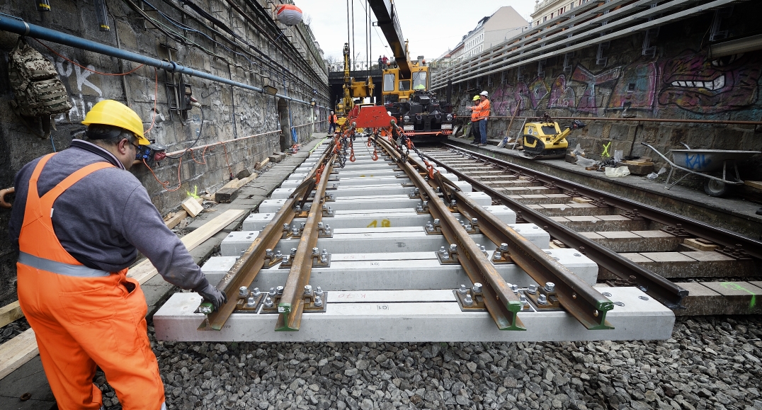 Zwischen den Stationen Pilgramgasse und Margaretengürtel wird im Zuge der U4 Modernisierung eine Weichenanlage gebaut.