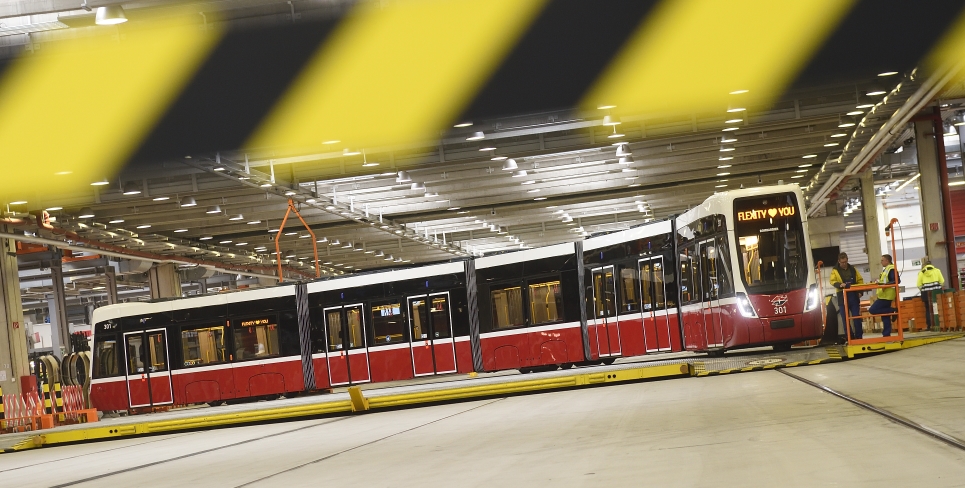 Präsentation der ersten Flexity Straßenbahn für Wien.