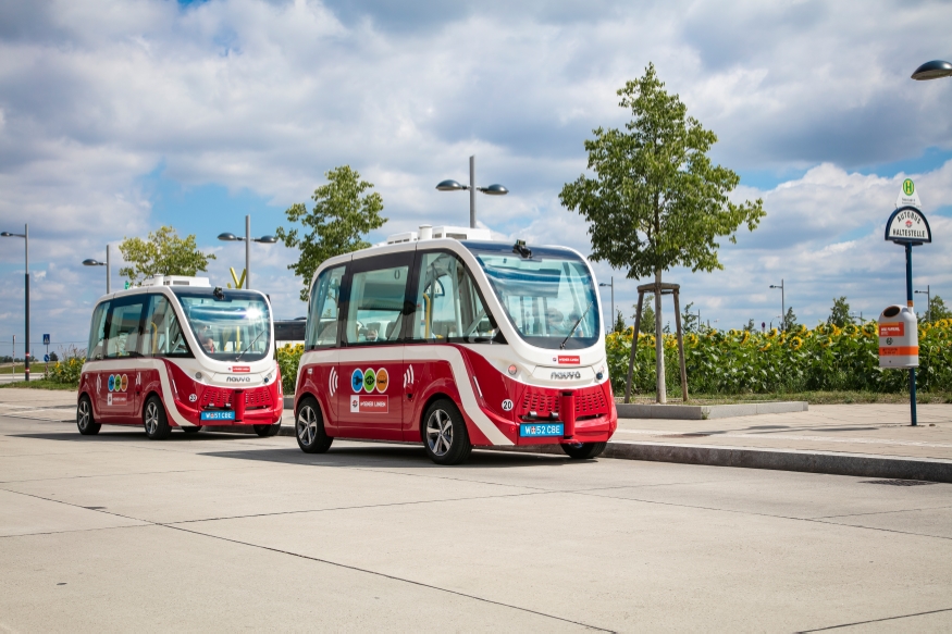 Autonomer E-Bus in der Seestadt